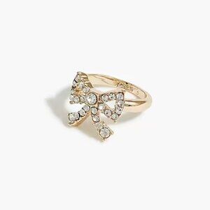 J. Crew Crystal Bow Ring, Size 8 - NWT